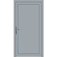 Haustuerenland.de PREMIUM Aluminium Nebeneingangstür "DIANA-Q" 59 mm Fenstergrau RAL 7040 beidseitig innen öffnend DIN links