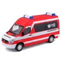 Bburago 18-32006F - Modellauto - Mercedes Sprinter Feuerwehr (rot, Maßstab 1:50)