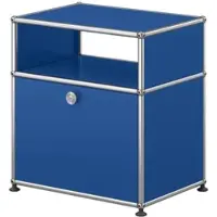 USM United Soft USM Haller Nachttisch, mit einer Klapptür und einem Zwischentablar Enzianblau