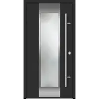 Haustuerenland.de Aluminium Haustür "BENJA" 68 mm Anthrazit Eisenglimmer DB 703 beidseitig innen öffnend DIN rechts