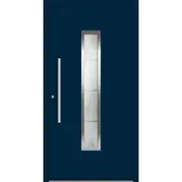 Haustuerenland.de Aluminium Haustür nach Maß "ELENORA" 60 mm RC2 Stahlblau RAL 5011 beidseitig innen öffnend DIN links