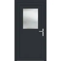 Haustuerenland.de Aluminium Nebeneingangstür "HEDWIG" 69 mm Anthrazit RAL 7016 beidseitig innen öffnend DIN rechts