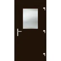 Haustuerenland.de RC2 Nebeneingangstür Aluminium "HEDWIG" 69 mm Dunkelbraun RAL 8077 außen öffnend DIN rechts