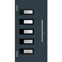 Haustuerenland.de Aluminium Haustür RC2 "CLARISSA" 78 mm Anthrazit RAL 7016 außen öffnend DIN links