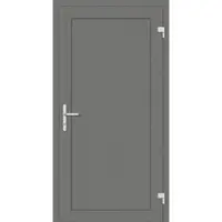 Haustuerenland.de Aluminium Nebeneingangstür "DIANA-G" 69 mm Graualuminium RAL 9007 außen öffnend DIN rechts
