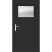 Haustuerenland.de RC2 Nebeneingangstür Aluminium "DOROTHEA" 69 mm Anthrazit Eisenglimmer DB 703 beidseitig innen öffnend DIN links