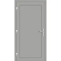 Haustuerenland.de RC2 Nebeneingangstür Aluminium "DIANA-G" 69 mm Weißaluminium RAL 9006 außen öffnend DIN links