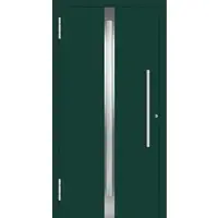 Haustuerenland.de Aluminium Haustür RC2 "COSIMA" 78 mm Moosgrün RAL 6005 beidseitig außen öffnend DIN links