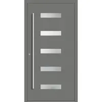 Haustuerenland.de Aluminium Haustür nach Maß "AGADA" 90 mm RC2 Graualuminium RAL 9007 innen öffnend DIN links