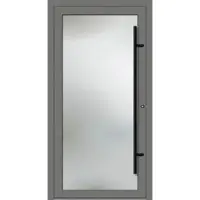 Haustuerenland.de PREMIUM Aluminium-Glas Haustür "AMY" 90 mm BLACKLINE flächenbündig Graualuminium RAL 9007 innen öffnend DIN rechts