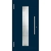 Haustuerenland.de Aluminium Haustür "ABBIE" 78 mm RC2 Stahlblau RAL 5011 beidseitig außen öffnend DIN links