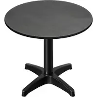 GGM Möbel CPBL | HPL Bistro Tisch | Ø:H 60 x 78 cm | Anthrazit / Aluminium Schwarz | Klappbar + Zusatzgewicht | Rund