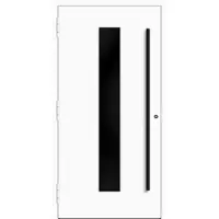 Haustuerenland.de Aluminium Haustür "MAJA" 90 mm RC2 BLACKLINE Weiß RAL 9016 beidseitig außen öffnend DIN links