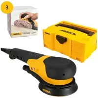 Mirka -Elektro-Exzenterschleifer DEROS RS600 Case inkl. 3 Pack Ultimax Ligno 1x K...