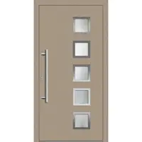 Haustuerenland.de Smarte Haustür "ELISABETH" 79 mm RC2 mit Fingerprint Graubeige RAL 1019 beidseitig innen öffnend DIN links