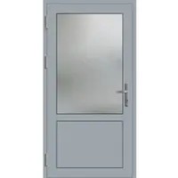Haustuerenland.de PREMIUM Aluminium Nebeneingangstür "CELINE-Q" 59 mm Fenstergrau RAL 7040 beidseitig außen öffnend DIN links