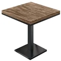 GGM Möbel MM | Bistro Massiv Tisch | Quadratisch | 80 x 80 x 77 cm | Walnuß / Schwarz