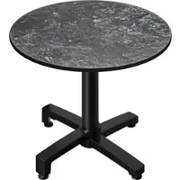GGM Möbel CPBC | HPL Bistro Tisch | Ø:H 60 x 78 cm | Felsen / Aluminium | Klappbar + Zusatzgewicht | Rund