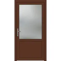 Haustuerenland.de PREMIUM Aluminium Nebeneingangstür "CELINE-Q" 59 mm Mahagonibraun RAL 8016 beidseitig innen öffnend DIN links