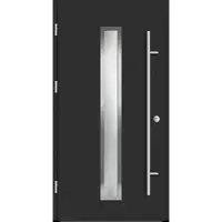 Haustuerenland.de Aluminium Haustür "AURORA" 82 mm RC2 Anthrazit Eisenglimmer DB 703 beidseitig außen öffnend DIN links