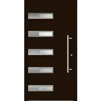 Haustuerenland.de Smarte Haustür "SMILLA" 79 mm RC2 mit Fingerprint Dunkelbraun RAL 8077 beidseitig innen öffnend DIN rechts