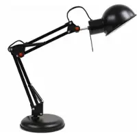 Papuq Tischlampe, schwenkbar im Retro-Industrie-Stil, matt schwarzes Finish, Fassung E27.