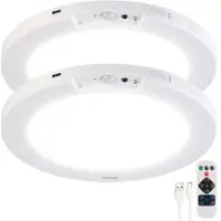 Luminea 2er-Set LED-Akku-Decken- & Wandleuchte, Bewegungssensor, Fernbedienung