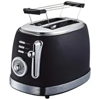 Insido Toaster Retro aus Edelstahl in Schwarz