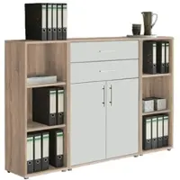 Mid.You Aktenschrank Office Edition Sw Set 13 Weiß/Sonoma Eiche
