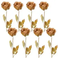 Creativ Green künstliche Pflanze Rose, 53cm, cognac, 8er Set
