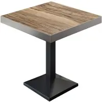 GGM Möbel BPA | Bistro Tisch | Quadratisch | Edelstahl Rand | 80 x 80 x 81 cm | Sheesham / Schwarz