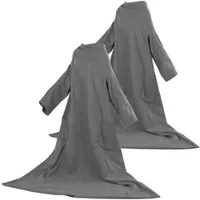 Wilson Gabor 2er-Set Fleece-Kuscheldecken, Ärmel, Mikrofaser, anthrazit, 150x200 cm