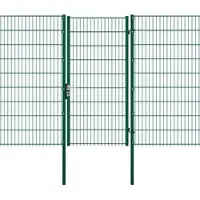Voss.garden Gartentor + Abdeckleiste, 100x183cm, grün, Gartenpforte für Doppelstabmattenzaun