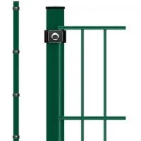 Voss.garden Pfosten + Klemmen, 260cm - für Doppelstabmattenzaun, grün, zum Einbetonieren