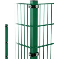 Voss.garden Doppelstabmattenzaun Eck-Zaunpfosten + Klemmen, 130cm, grün, zum Einbetonieren