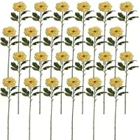 Creativ Green künstliche Pflanze Zinnie, 63cm, gelb, 24er Set