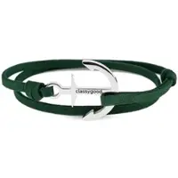 CLASSY GOOD - Anker Armband - silber dunkelgrün