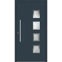 Haustuerenland.de Aluminium Haustür nach Maß "OLGA" 60 mm RC2 Anthrazit RAL 7016 beidseitig innen öffnend DIN links