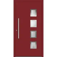 Haustuerenland.de Aluminium Haustür RC2 "OLGA" 78 mm Purpurrot RAL 3004 beidseitig innen öffnend DIN links