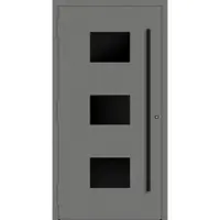 Haustuerenland.de Aluminium Haustür "MARGARETE" 90 mm RC2 BLACKLINE Graualuminium RAL 9007 außen öffnend DIN links