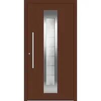 Haustuerenland.de Aluminium Haustür nach Maß "FIONA" 60 mm RC2 Mahagonibraun RAL 8016 beidseitig innen öffnend DIN links