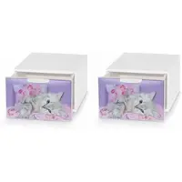 DOMO Living Schreibtisch Ablageboxen 2er-Set Q-Box mini