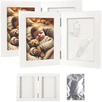 Your Design 2er-Set Gipsabdruck-Sets, 2-tlg. Holzrahmen für Baby-Hand-& Fußabdruck