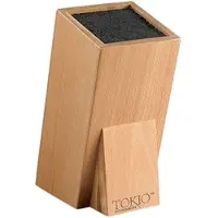 TokioKitchenWare Universal-Messerblock aus Holz mit Borsteneinsatz