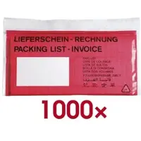 OTTO Office Dokumenten- & Lieferscheintaschen signalrot DIN Lang 1000 Stück rot, 22x11 cm
