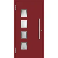 Haustuerenland.de Aluminium Haustür RC2 "OLGA" 78 mm Purpurrot RAL 3004 beidseitig außen öffnend DIN links