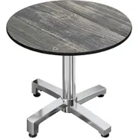 GGM Möbel CPBC | HPL Bistro Tisch | Ø:H 60 x 78 cm | Rustikal Kiefer / Aluminium | Klappbar + Zusatzgewicht | Rund