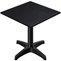 GGM Möbel CPBL | HPL Bistro Tisch | B:T:H 70 x 70 x 78 cm | Schwarz / Aluminium | Klappbar + Zusatzgewicht | Quadratisch