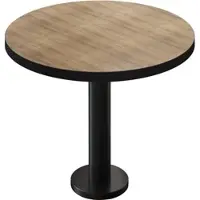 GGM Möbel BML | Bistrotisch | Ø:H 80 x 75 cm | Eiche / Schwarz | Rund | Schwarzer Rand