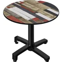 GGM Möbel CPBC | HPL Bistro Tisch | Ø:H 70 x 78 cm | Vintage Bunt / Aluminium | Zusatzgewicht | Rund